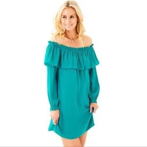 Lilly Pulitzer Dee Dee Off the Shoulder Dress small excellent